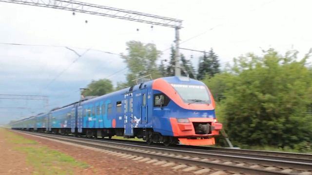 Электропоезд ЭП2Д-0085 "РЭКС-экспресс" с сообщением Москва- Крутое. смотреть онлайн