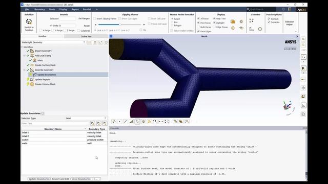 Fluid Flow Through a Y Duct: Meshing in ANSYS Student смотреть онлайн
