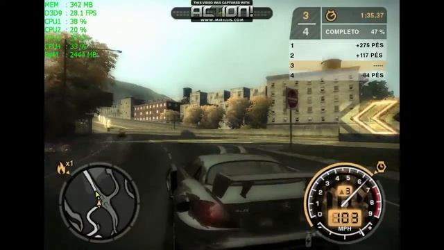 NFS Most Wanted in 9500GT & FX 4300 смотреть онлайн