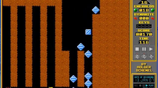 Rocks 'n' Diamonds Boulderdash Level 16