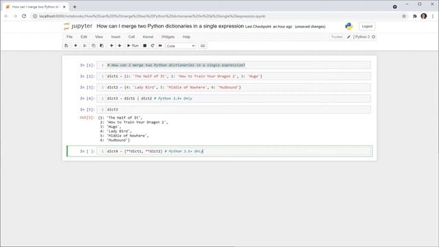 How can I merge two Python dictionaries in a single expression - No Commentary смотреть онлайн