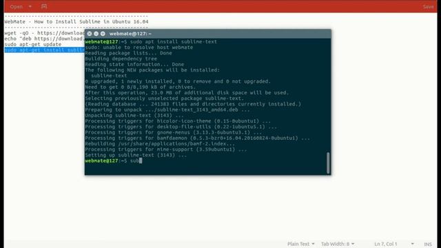 How to install Sublime Text Editor in Ubuntu 16.04 смотреть онлайн