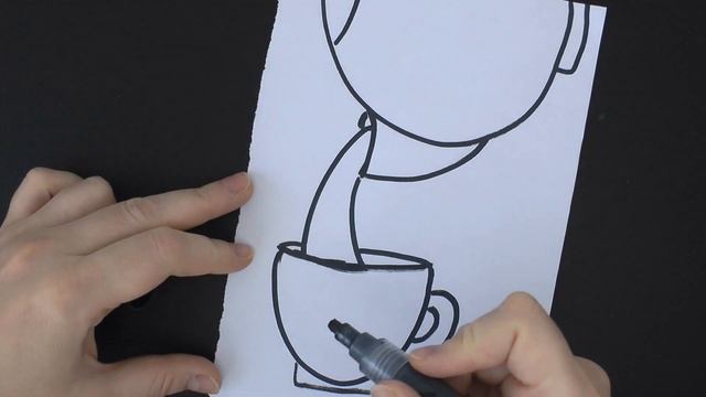 Как нарисовать чашку и чайник. Рисунки для срисовки. смотреть онлайн
