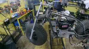 Часть1, Самодельный мотоцикл на 22 колесах,самый крупный,с двигателем от мотоблока, Мотовездеход