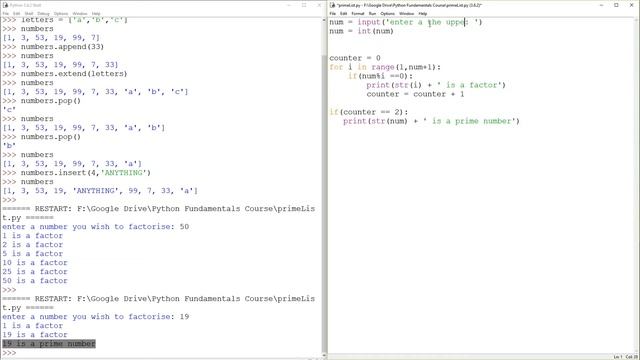Python Lists tutorial: generating a list of prime numbers смотреть онлайн