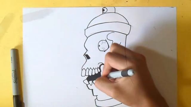как рисовать аэрозоль (череп) Граффити смотреть онлайн