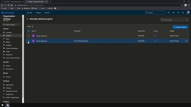 How to recovery a deleted team project in Azure DevOps смотреть онлайн