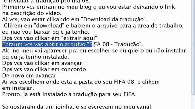 Como Baixar E Instalar Tradução Para Pt-Br FIFA 08