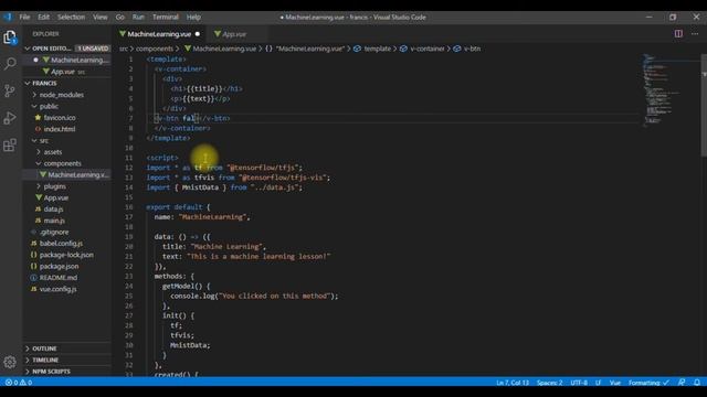 Part 9 Binding Vuetify Click event to a Vue Js method - Machine Learning смотреть онлайн