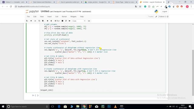Create a scatterplot using Seaborn смотреть онлайн