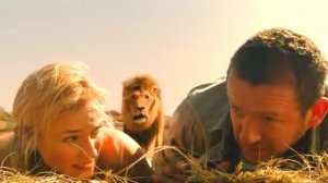 Лев чуть не  откусил мужику яйца !!!