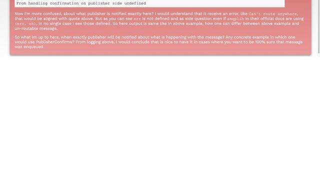 Using publisher confirms with RabbitMQ, in which cases publisher will be notified about success/... смотреть онлайн
