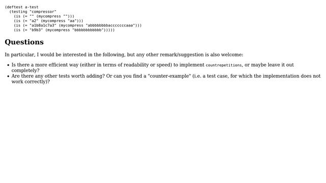 Code Review: RLE-like string compression in clojure смотреть онлайн