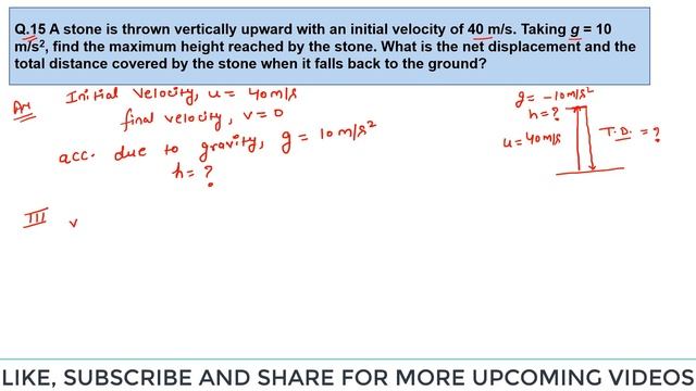 A stone is thrown vertically upward with an initial velocity of 40 m/s. смотреть онлайн