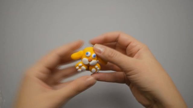 Cheerful Bunny Made Of Plasticine. Sculpt With Light Plasticine.
