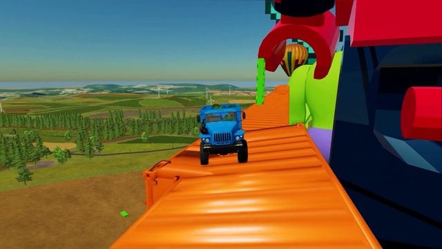 TRANSPORTING BIG & SMALL TANK ENGINE THOMAS WITH COLORED JCB TRACTORS - Farming Simulator 22 смотреть онлайн