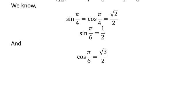 cos(pi/12) смотреть онлайн