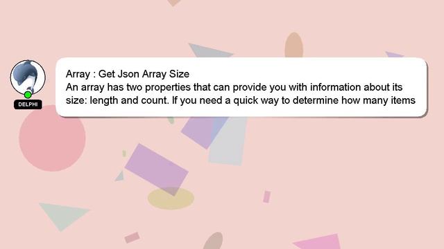 Array : Get Json Array Size смотреть онлайн