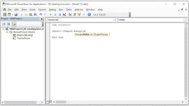 Excel VBA - 3D rotating love смотреть онлайн