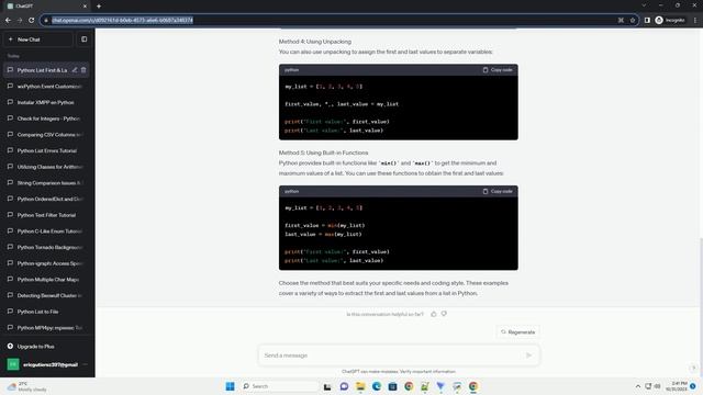 How do I take the first value and the last value from a list with a list in python смотреть онлайн