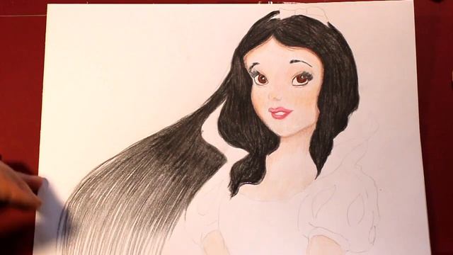 Как нарисовать Белоснежку с длинными волосами How to draw Snow white with long hair смотреть онлайн
