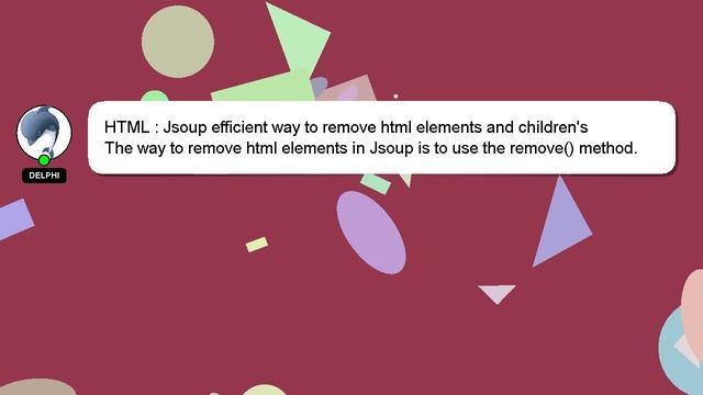 HTML : Jsoup efficient way to remove html elements and children's смотреть онлайн