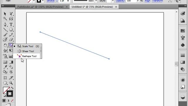 Изменение форм инструментом Reshape Tool в Adobe Illustrator CS4 (24/39) смотреть онлайн