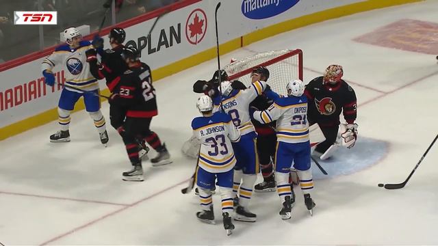 Peyton Krebs Gives Anton Forsburg A Late Poke, Brady Tkachuk Responds смотреть онлайн
