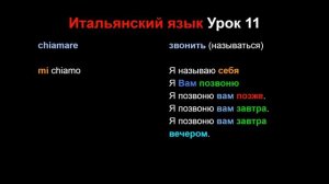 Итальянский язык Урок 11 (улучшенная версия)