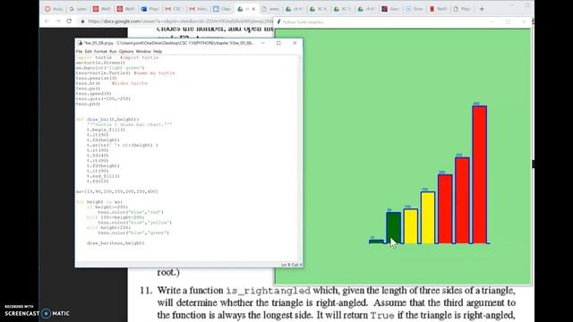 How to draw bar chart with variable colors using python turtle module смотреть онлайн