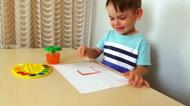 Пишем цифры от 1 до 10 Учим цвета Рисуем акварельными красками Учимся Рисовать смотреть онлайн