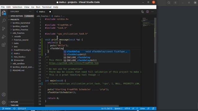 FreeRTOS POSIX Simulator смотреть онлайн