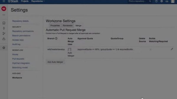 Merge Pull Requests Automatically with Workzone for Bitbucket