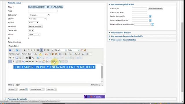 cómo subir un PDF y enlazarlo en un artículo, Joomla 2.5 смотреть онлайн