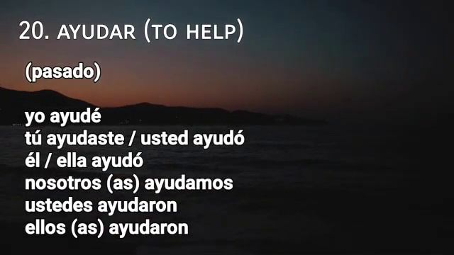 Most Used Spanish Verbs (past, present + future) With Rain Background (transcript included) смотреть онлайн