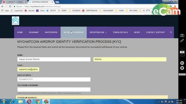 WITHDRAW YOUR MYCHAT COIN