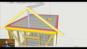 Стропильная система крыши, каркасной бани 5-4.