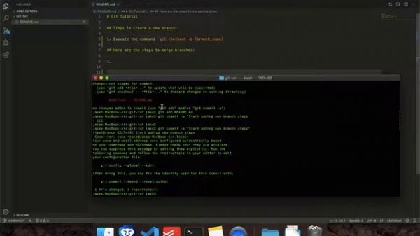 Git Tutorial - How to Merge Branches to Resolve Conflicts