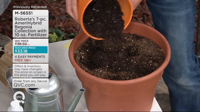 Roberta's 7-pc AmeriHybrid Begonia Collection with 10oz Fertilizer on QVC смотреть онлайн
