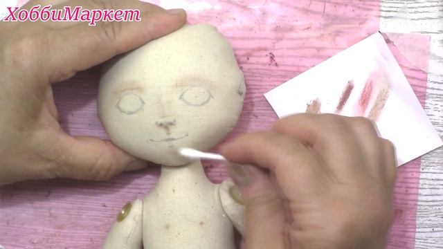 Расписываю лицо кукле. Мой вариант. ХоббиМаркет смотреть онлайн