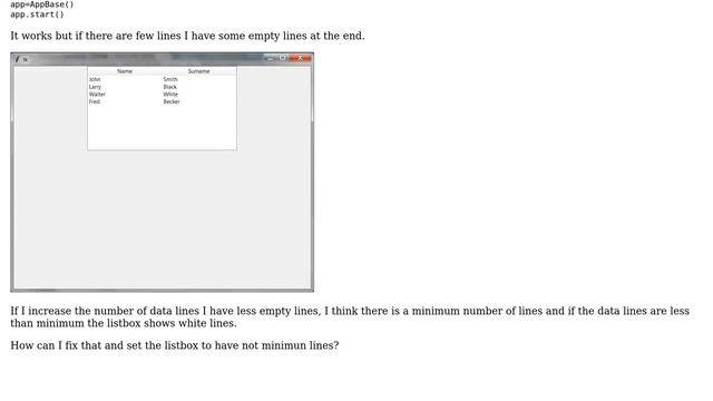 Ubuntu: Listbox with tkinter Treeview, how to avoid empty rows at the end смотреть онлайн