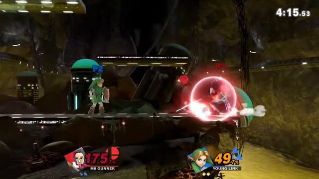 Narcissa (Mii Gunner) Vs Treeworm (Young Link)