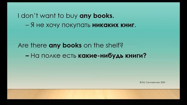 Местоимения Some/Any