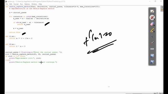 Python Programming | Implementing the Newton-Raphson Method for Solving Equations смотреть онлайн