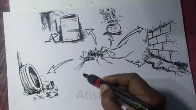 How to Draw dengue Fever awareness campaign poster Drawing / Fight the bite смотреть онлайн