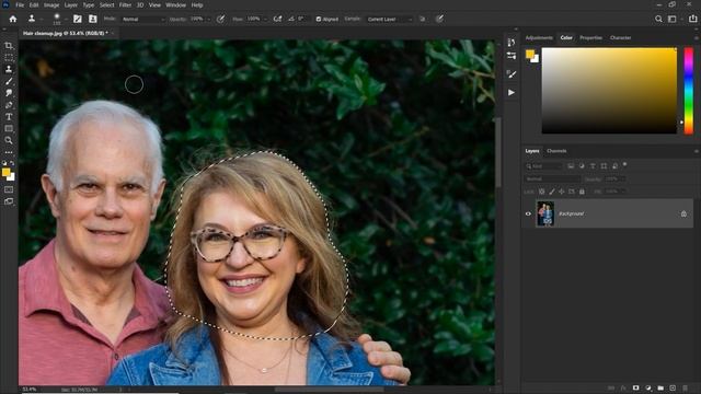 Easily remove flyaway hairs in Photoshop смотреть онлайн