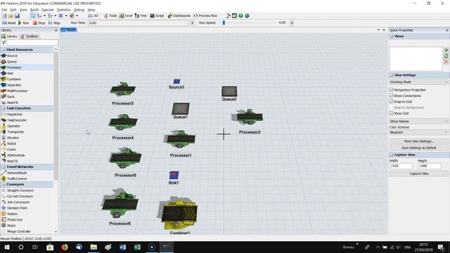 2_Démarrer avec FlexSim (Insertion des objets, navigation vue 3D, rotation d'un objet) смотреть онлайн