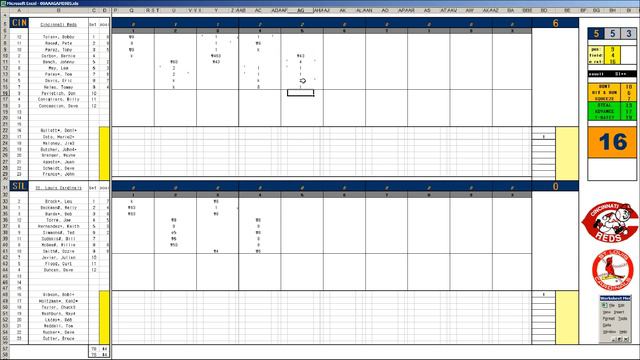 Strat-O-Matic Baseball EXCEL Game 306 Reds at Cardinals смотреть онлайн