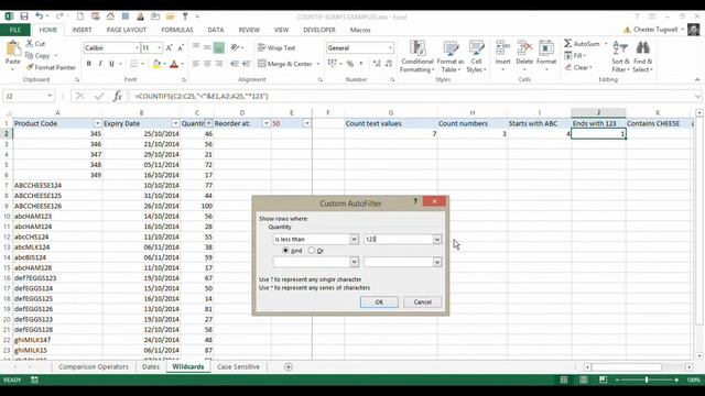 Wildcard Syntax for COUNTIFS and SUMIFS Functions смотреть онлайн