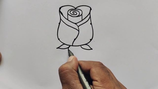 ROSE Drawing Easy ?| How to Draw a Rose step by step | Dots Drawing смотреть онлайн